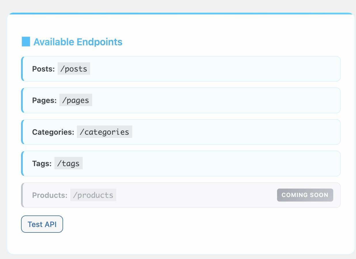 Available Metronyx Headless CMS Connector REST endpoints list