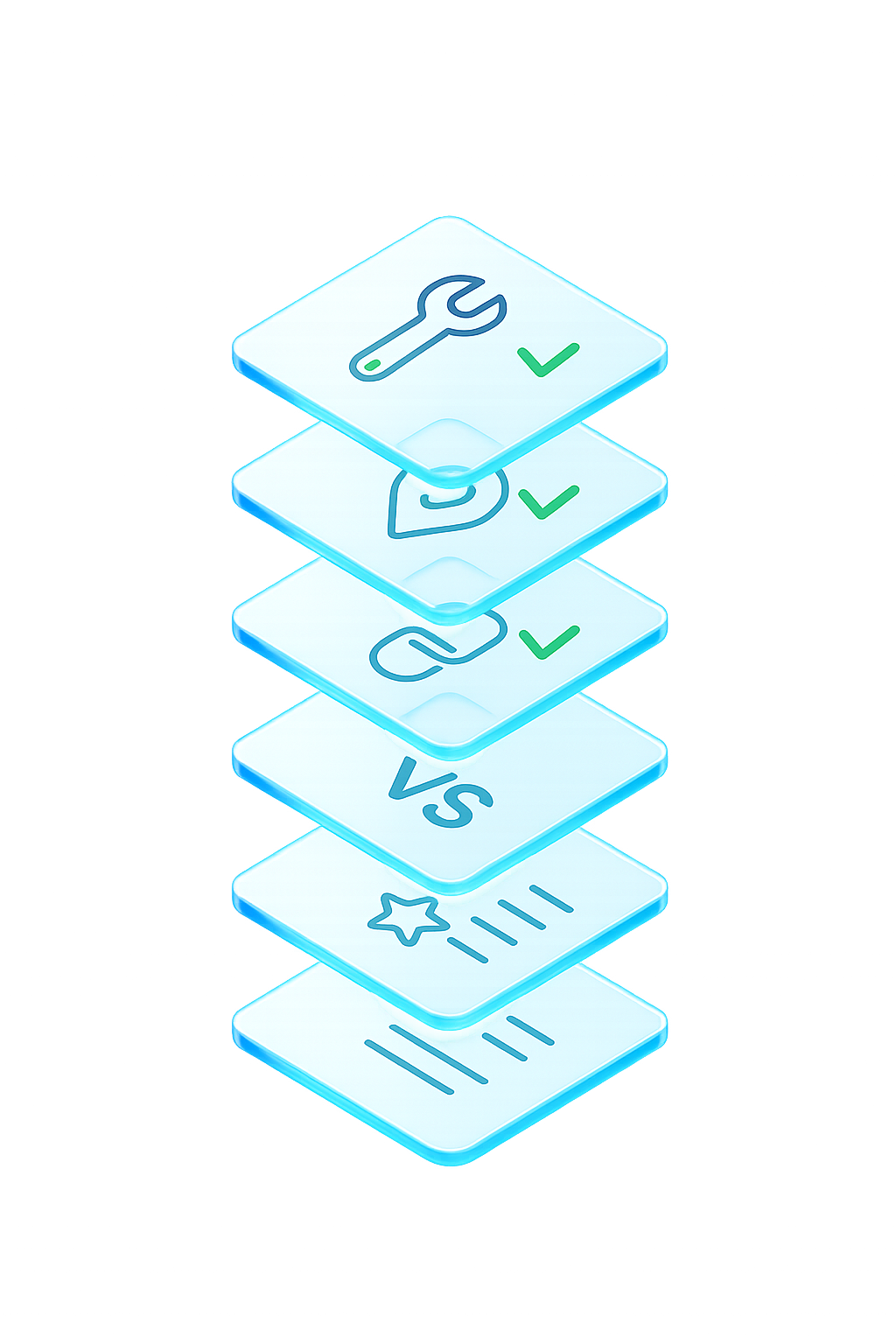 Programmatic SEO stacked cards illustration