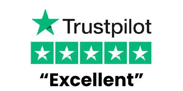 Trustpilot five-star rating badge