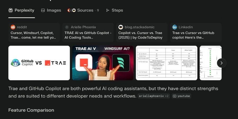 Perplexity AI search mention showing successful brand visibility and thought leadership positioning for speaking engagements and business opportunities